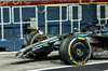 GP SINGAPORE, George Russell (GBR) Mercedes AMG F1 W16 with a broken front wing after crashing in the second practice session.

03.10.2025. Formula 1 World Championship, Rd 18, Singapore Grand Prix, Marina Bay Street Circuit, Singapore, Practice Day.

- www.xpbimages.com, EMail: requests@xpbimages.com © Copyright: Batchelor / XPB Images