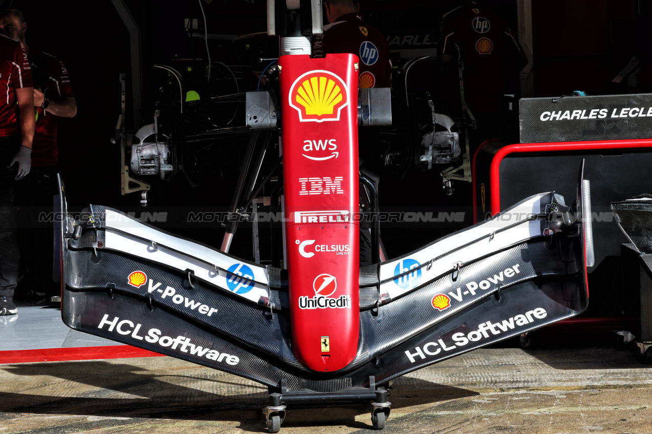 GP SPAGNA, Ferrari SF-25 front wing.

29.05.2025. Formula 1 World Championship, Rd 9, Spanish Grand Prix, Barcelona, Spain, Preparation Day.

- www.xpbimages.com, EMail: requests@xpbimages.com © Copyright: Batchelor / XPB Images