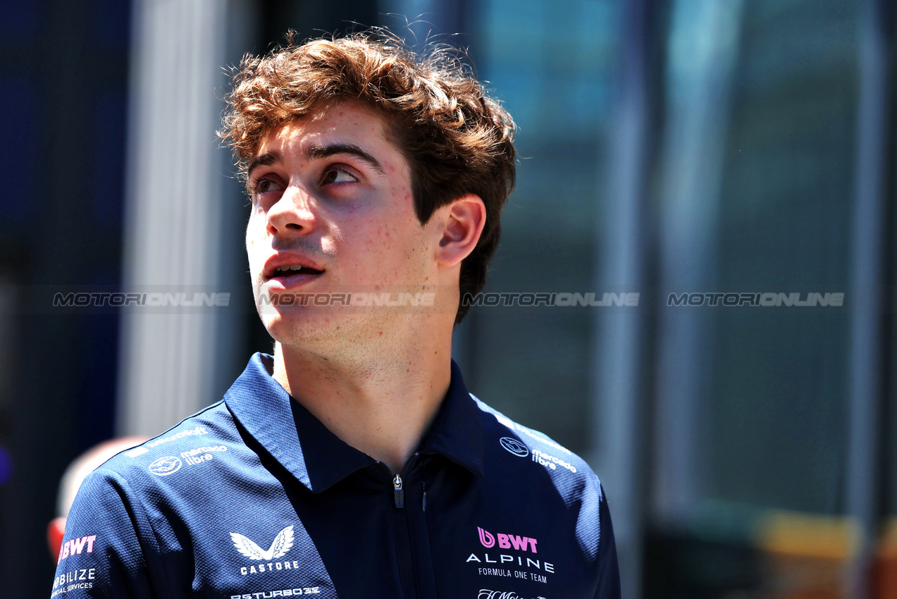 GP SPAGNA, Franco Colapinto (ARG) Alpine F1 Team.

29.05.2025. Formula 1 World Championship, Rd 9, Spanish Grand Prix, Barcelona, Spain, Preparation Day.

 - www.xpbimages.com, EMail: requests@xpbimages.com © Copyright: Rew / XPB Images