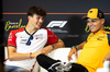 GP SPAGNA, (L to R): Oliver Bearman (GBR) Haas F1 Team e Lando Norris (GBR) McLaren in the FIA Press Conference.

29.05.2025. Formula 1 World Championship, Rd 9, Spanish Grand Prix, Barcelona, Spain, Preparation Day.

- www.xpbimages.com, EMail: requests@xpbimages.com © Copyright: Bearne / XPB Images