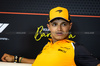 GP SPAGNA, Lando Norris (GBR) McLaren in the FIA Press Conference.

29.05.2025. Formula 1 World Championship, Rd 9, Spanish Grand Prix, Barcelona, Spain, Preparation Day.

- www.xpbimages.com, EMail: requests@xpbimages.com © Copyright: Bearne / XPB Images
