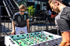 GP SPAGNA, George Russell (GBR) Mercedes AMG F1 plays table football in the paddock.

29.05.2025. Formula 1 World Championship, Rd 9, Spanish Grand Prix, Barcelona, Spain, Preparation Day.

- www.xpbimages.com, EMail: requests@xpbimages.com © Copyright: Bearne / XPB Images