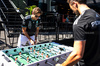 GP SPAGNA, George Russell (GBR) Mercedes AMG F1 plays table football in the paddock.

29.05.2025. Formula 1 World Championship, Rd 9, Spanish Grand Prix, Barcelona, Spain, Preparation Day.

- www.xpbimages.com, EMail: requests@xpbimages.com © Copyright: Bearne / XPB Images