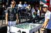 GP SPAGNA, Andrea Kimi Antonelli (ITA) Mercedes AMG F1 e George Russell (GBR) Mercedes AMG F1 play table football in the paddock.

29.05.2025. Formula 1 World Championship, Rd 9, Spanish Grand Prix, Barcelona, Spain, Preparation Day.

- www.xpbimages.com, EMail: requests@xpbimages.com © Copyright: Bearne / XPB Images