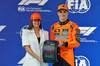 GP SPAGNA, (L to R): Marta Garcia (ESP) Racing Driver presents the Pirelli Pole Position Award to Oscar Piastri (AUS) McLaren in parc ferme.

31.05.2025. Formula 1 World Championship, Rd 9, Spanish Grand Prix, Barcelona, Spain, Qualifiche Day.

- www.xpbimages.com, EMail: requests@xpbimages.com © Copyright: Batchelor / XPB Images