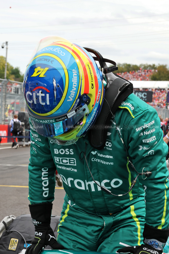 GP UNGHERIA, Fernando Alonso (ESP) Aston Martin F1 Team AMR25 on the grid.

03.08.2025. Formula 1 World Championship, Rd 14, Hungarian Grand Prix, Budapest, Hungary, Gara Day.

- www.xpbimages.com, EMail: requests@xpbimages.com © Copyright: Moy / XPB Images