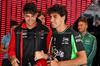 GP UNGHERIA, (L to R): Esteban Ocon (FRA) Haas F1 Team with Gabriel Bortoleto (BRA) Sauber on the drivers' parade.

03.08.2025. Formula 1 World Championship, Rd 14, Hungarian Grand Prix, Budapest, Hungary, Gara Day.

- www.xpbimages.com, EMail: requests@xpbimages.com © Copyright: Moy / XPB Images