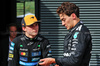 GP UNGHERIA, (L to R): Second placed Oscar Piastri (AUS) McLaren in parc ferme with third placed George Russell (GBR) Mercedes AMG F1.

03.08.2025. Formula 1 World Championship, Rd 14, Hungarian Grand Prix, Budapest, Hungary, Gara Day.

- www.xpbimages.com, EMail: requests@xpbimages.com © Copyright: Batchelor / XPB Images