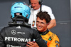 GP UNGHERIA, (L to R): George Russell (GBR) Mercedes AMG F1  in parc ferme with vincitore Lando Norris (GBR) McLaren.

03.08.2025. Formula 1 World Championship, Rd 14, Hungarian Grand Prix, Budapest, Hungary, Gara Day.

- www.xpbimages.com, EMail: requests@xpbimages.com © Copyright: Bearne / XPB Images
