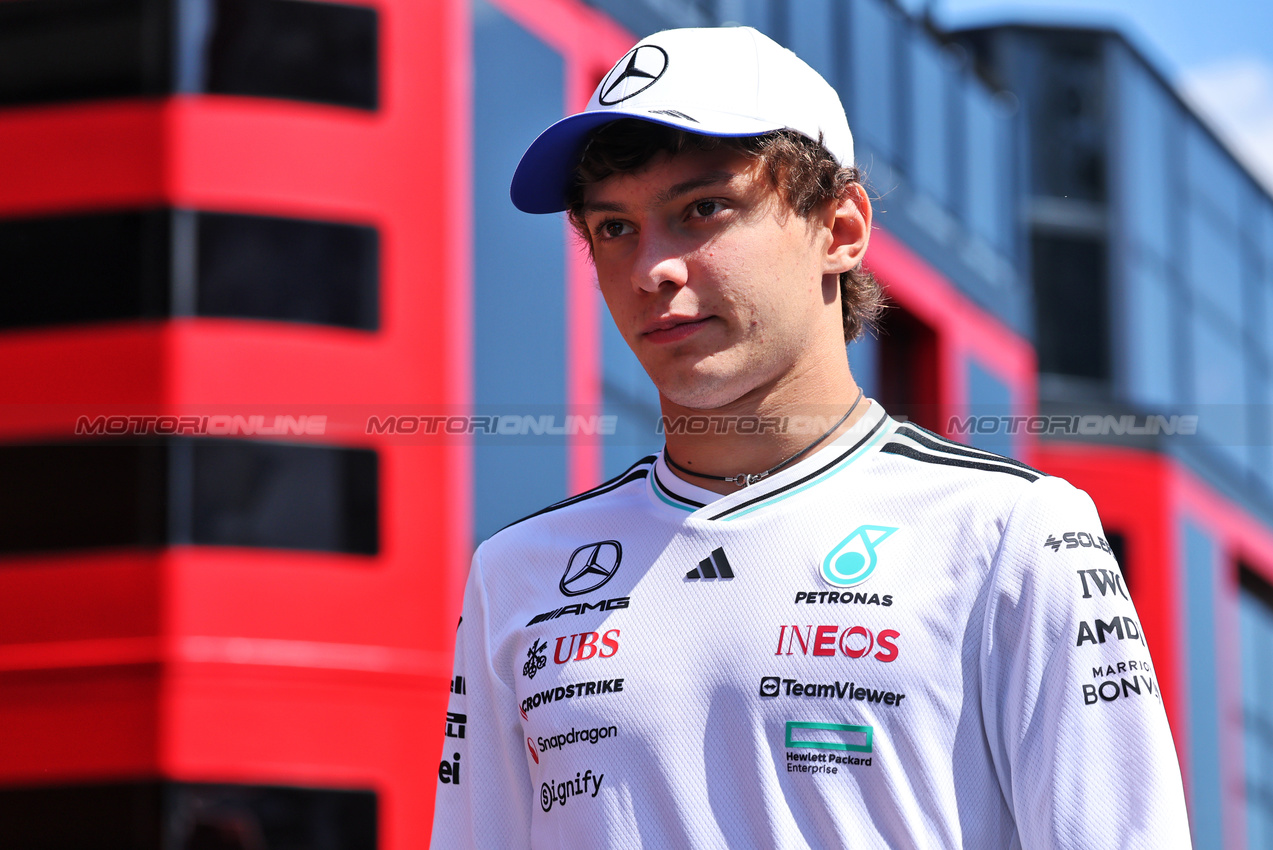 GP UNGHERIA, Andrea Kimi Antonelli (ITA) Mercedes AMG F1.

31.07.2025. Formula 1 World Championship, Rd 14, Hungarian Grand Prix, Budapest, Hungary, Preparation Day.

- www.xpbimages.com, EMail: requests@xpbimages.com © Copyright: Moy / XPB Images