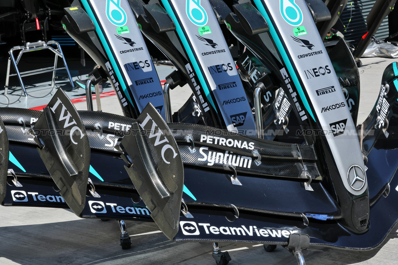 GP UNGHERIA, Mercedes AMG F1 W16 nosecones.

31.07.2025. Formula 1 World Championship, Rd 14, Hungarian Grand Prix, Budapest, Hungary, Preparation Day.

- www.xpbimages.com, EMail: requests@xpbimages.com © Copyright: Moy / XPB Images