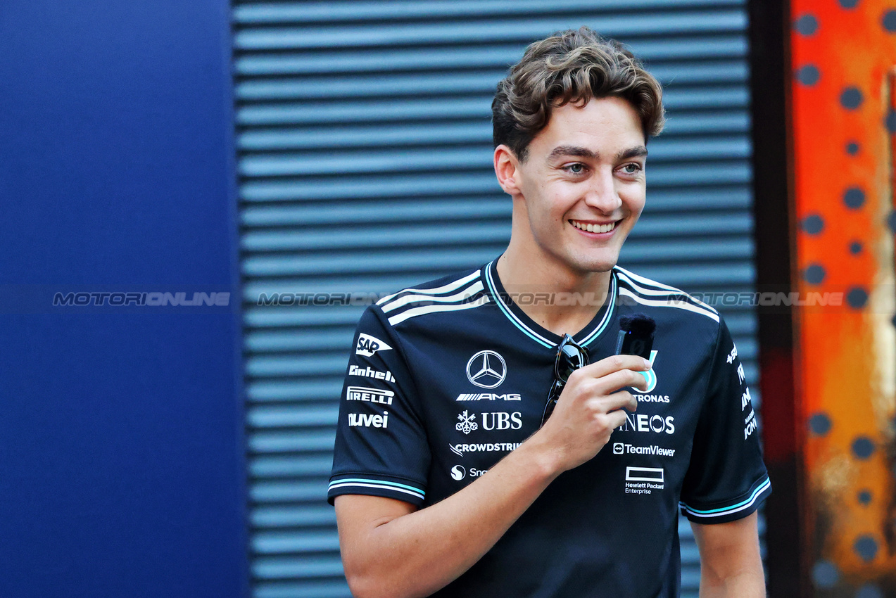 GP UNGHERIA, George Russell (GBR) Mercedes AMG F1.

31.07.2025. Formula 1 World Championship, Rd 14, Hungarian Grand Prix, Budapest, Hungary, Preparation Day.

- www.xpbimages.com, EMail: requests@xpbimages.com © Copyright: Batchelor / XPB Images
