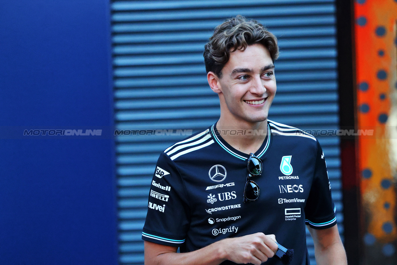 GP UNGHERIA, George Russell (GBR) Mercedes AMG F1.

31.07.2025. Formula 1 World Championship, Rd 14, Hungarian Grand Prix, Budapest, Hungary, Preparation Day.

- www.xpbimages.com, EMail: requests@xpbimages.com © Copyright: Batchelor / XPB Images