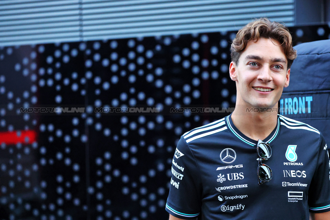 GP UNGHERIA, George Russell (GBR) Mercedes AMG F1.

31.07.2025. Formula 1 World Championship, Rd 14, Hungarian Grand Prix, Budapest, Hungary, Preparation Day.

- www.xpbimages.com, EMail: requests@xpbimages.com © Copyright: Batchelor / XPB Images