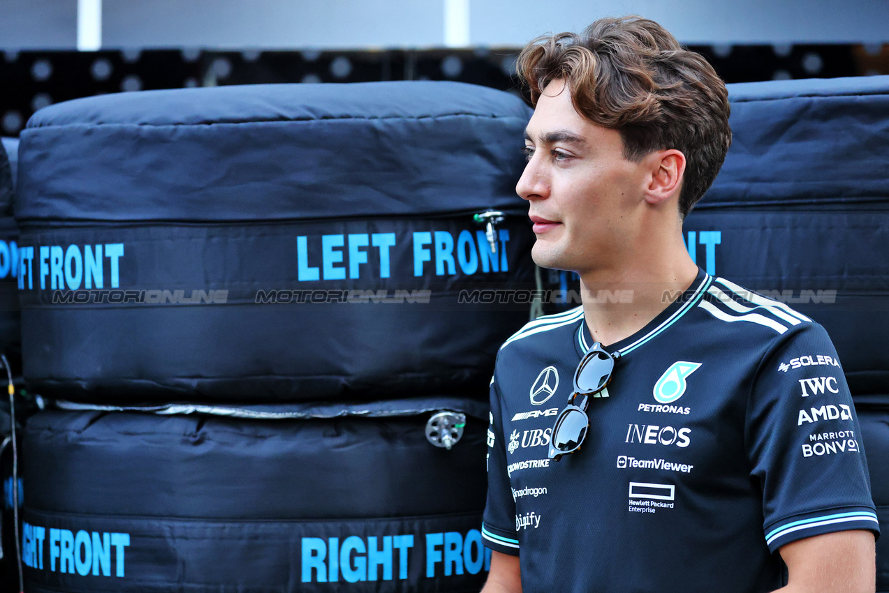 GP UNGHERIA, George Russell (GBR) Mercedes AMG F1.

31.07.2025. Formula 1 World Championship, Rd 14, Hungarian Grand Prix, Budapest, Hungary, Preparation Day.

- www.xpbimages.com, EMail: requests@xpbimages.com © Copyright: Batchelor / XPB Images