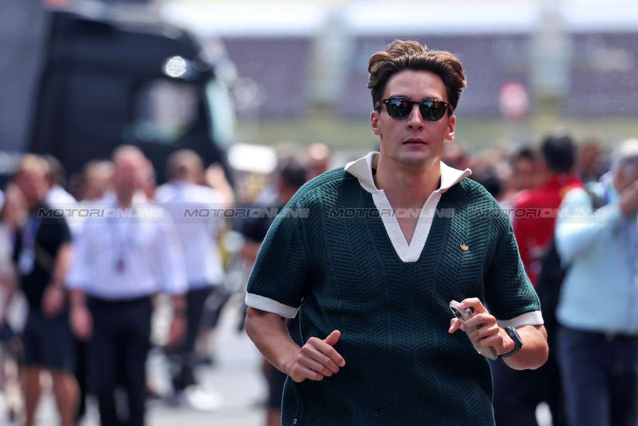 GP UNGHERIA, George Russell (GBR) Mercedes AMG F1.

31.07.2025. Formula 1 World Championship, Rd 14, Hungarian Grand Prix, Budapest, Hungary, Preparation Day.

- www.xpbimages.com, EMail: requests@xpbimages.com © Copyright: Bearne / XPB Images