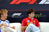 GP UNGHERIA, (L to R): Liam Lawson (NZL) Racing Bulls e Charles Leclerc (MON) Ferrari in the FIA Press Conference.

31.07.2025. Formula 1 World Championship, Rd 14, Hungarian Grand Prix, Budapest, Hungary, Preparation Day.

- www.xpbimages.com, EMail: requests@xpbimages.com © Copyright: Bearne / XPB Images