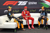 GP UNGHERIA, (L to R): Oscar Piastri (AUS) McLaren; Charles Leclerc (MON) Ferrari; e Lando Norris (GBR) McLaren, in the post qualifying FIA Press Conference.

02.08.2025. Formula 1 World Championship, Rd 14, Hungarian Grand Prix, Budapest, Hungary, Qualifiche Day.

- www.xpbimages.com, EMail: requests@xpbimages.com © Copyright: Bearne / XPB Images