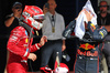 GP USA, (L to R): Third placed Charles Leclerc (MON) Ferrari with vincitore Max Verstappen (NLD) Red Bull Racing in parc ferme.
19.10.2025. Formula 1 World Championship, Rd 19, United States Grand Prix, Austin, Texas, USA, Gara Day.
- www.xpbimages.com, EMail: requests@xpbimages.com © Copyright: Batchelor / XPB Images