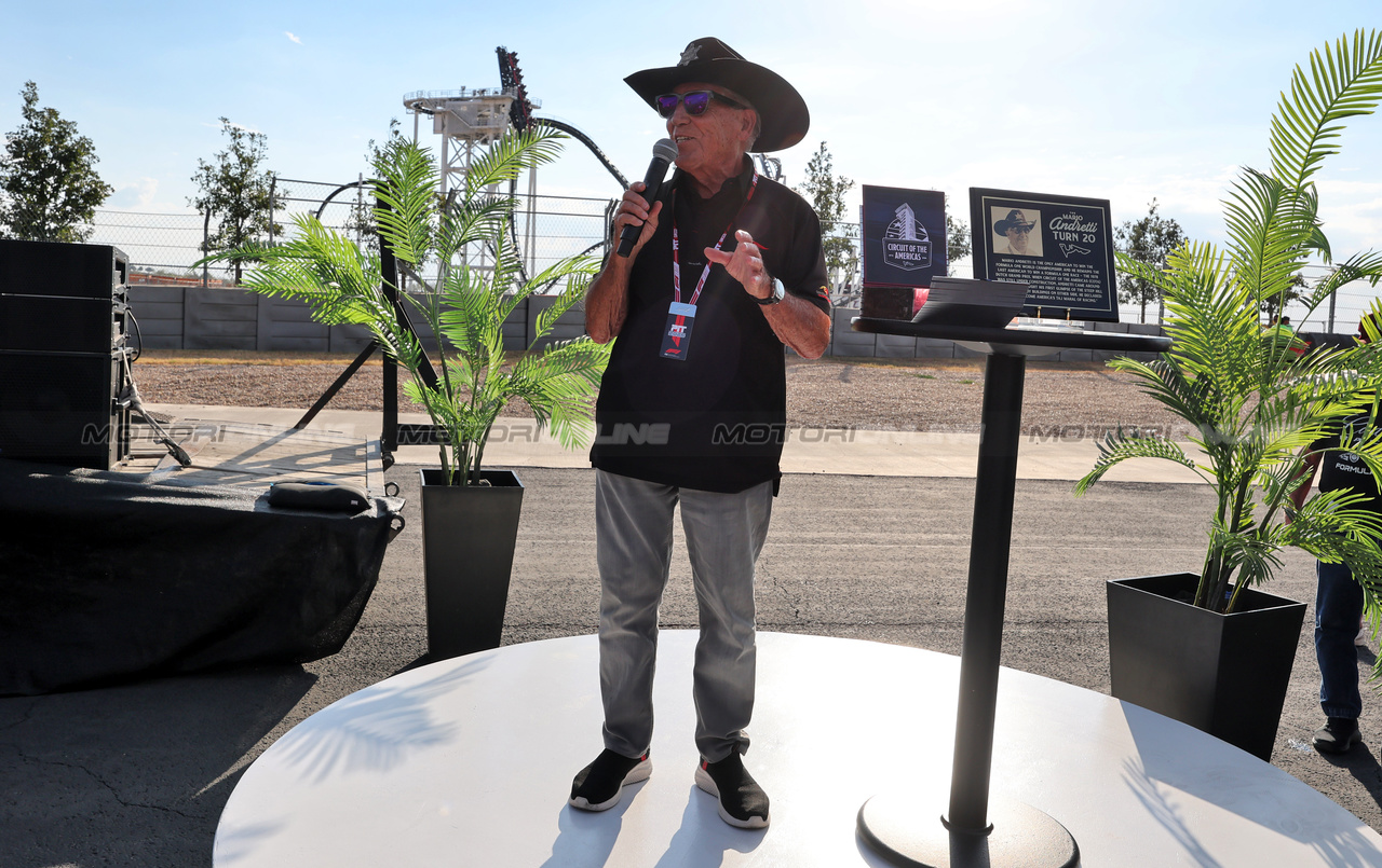 GP USA, Mario Andretti (USA) has Turn 20 of COTA named after him.

16.10.2025. Formula 1 World Championship, Rd 19, United States Grand Prix, Austin, Texas, USA, Preparation Day.

- www.xpbimages.com, EMail: requests@xpbimages.com © Copyright: Moy / XPB Images