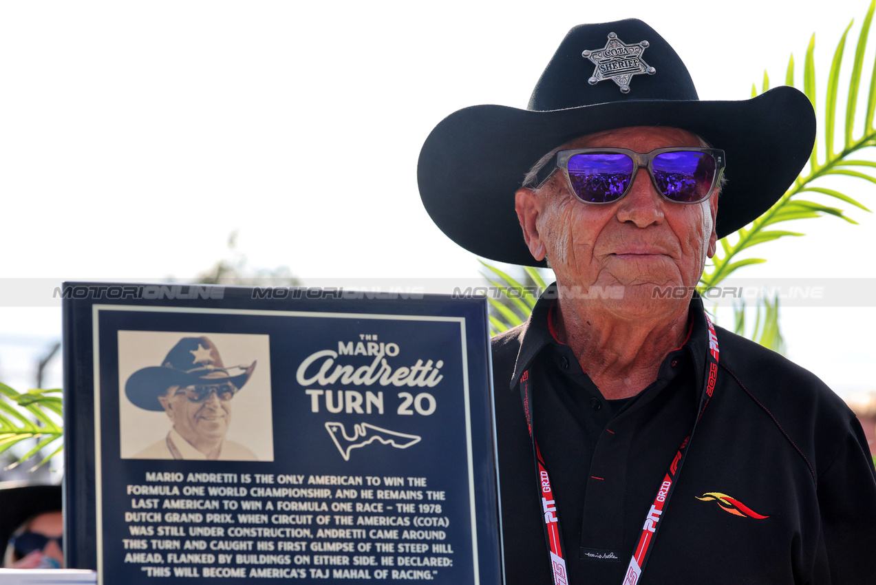 GP USA, Mario Andretti (USA) has Turn 20 of COTA named after him.
16.10.2025. Formula 1 World Championship, Rd 19, United States Grand Prix, Austin, Texas, USA, Preparation Day.
- www.xpbimages.com, EMail: requests@xpbimages.com © Copyright: Moy / XPB Images