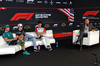 GP USA, (L to R): Fernando Alonso (ESP) Aston Martin F1 Team; Franco Colapinto (ARG) Alpine F1 Team; e Oliver Bearman (GBR) Haas F1 Team, in the FIA Press Conference.

16.10.2025. Formula 1 World Championship, Rd 19, United States Grand Prix, Austin, Texas, USA, Preparation Day.

 - www.xpbimages.com, EMail: requests@xpbimages.com © Copyright: Rew / XPB Images