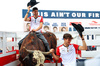 GP USA, (L to R): Esteban Ocon (FRA) Haas F1 Team with team mate Oliver Bearman (GBR) Haas F1 Team - Paddock Rodeo.

16.10.2025. Formula 1 World Championship, Rd 19, United States Grand Prix, Austin, Texas, USA, Preparation Day.

 - www.xpbimages.com, EMail: requests@xpbimages.com © Copyright: Rew / XPB Images