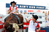 GP USA, (L to R): Esteban Ocon (FRA) Haas F1 Team with team mate Oliver Bearman (GBR) Haas F1 Team - Paddock Rodeo.

16.10.2025. Formula 1 World Championship, Rd 19, United States Grand Prix, Austin, Texas, USA, Preparation Day.

 - www.xpbimages.com, EMail: requests@xpbimages.com © Copyright: Rew / XPB Images