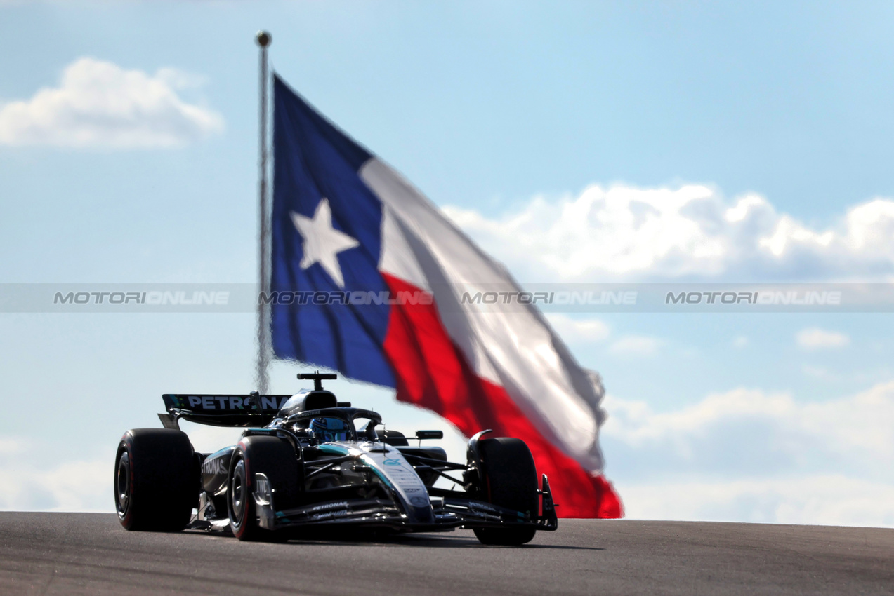GP USA, George Russell (GBR) Mercedes AMG F1 W16.
18.10.2025. Formula 1 World Championship, Rd 19, United States Grand Prix, Austin, Texas, USA, Sprint e Qualifiche Day.
- www.xpbimages.com, EMail: requests@xpbimages.com © Copyright: Rew / XPB Images