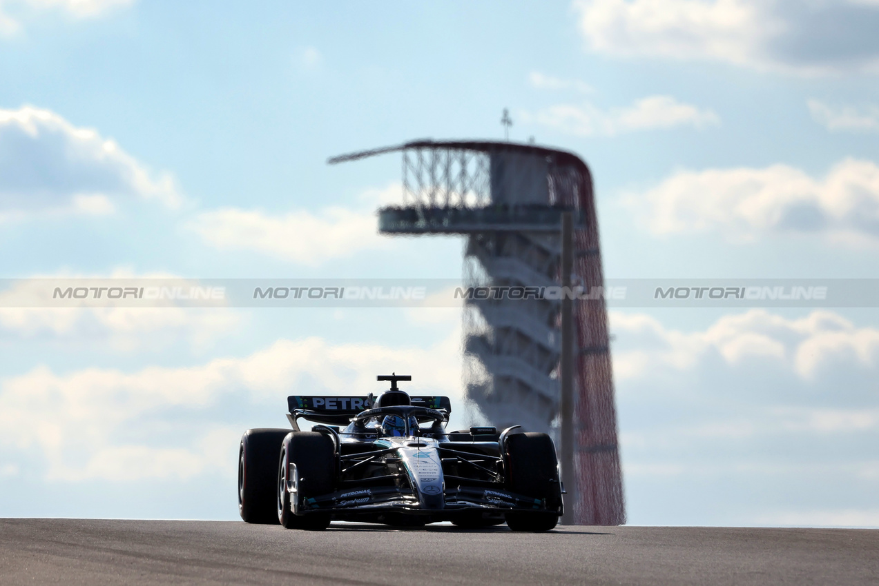 GP USA, George Russell (GBR) Mercedes AMG F1 W16.
18.10.2025. Formula 1 World Championship, Rd 19, United States Grand Prix, Austin, Texas, USA, Sprint e Qualifiche Day.
- www.xpbimages.com, EMail: requests@xpbimages.com © Copyright: Rew / XPB Images