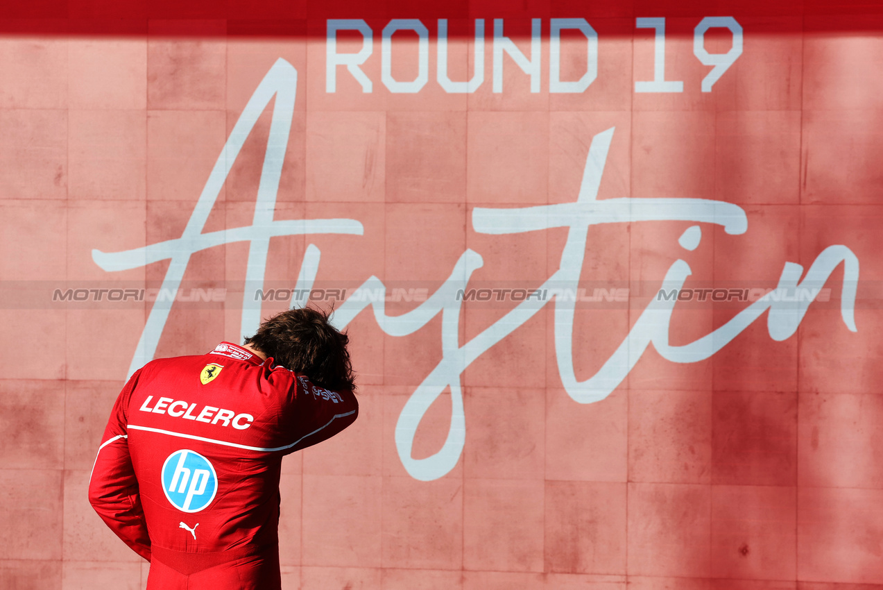 GP USA, Charles Leclerc (MON) Ferrari in qualifying parc ferme.
18.10.2025. Formula 1 World Championship, Rd 19, United States Grand Prix, Austin, Texas, USA, Sprint e Qualifiche Day.
- www.xpbimages.com, EMail: requests@xpbimages.com © Copyright: Coates / XPB Images