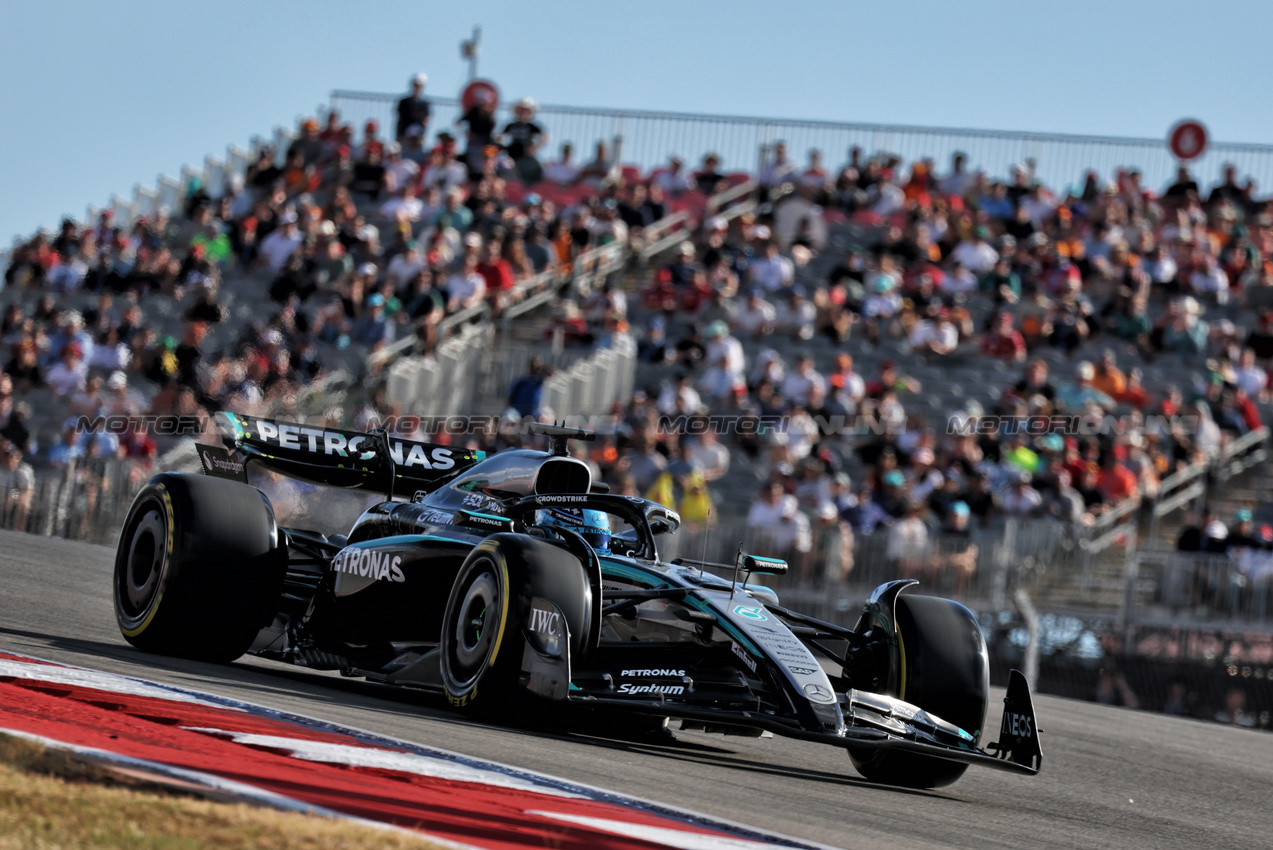 GP USA, George Russell (GBR) Mercedes AMG F1 W16.
17.10.2025. Formula 1 World Championship, Rd 19, United States Grand Prix, Austin, Texas, USA, Sprint Qualifiche Day
- www.xpbimages.com, EMail: requests@xpbimages.com © Copyright: Moy / XPB Images