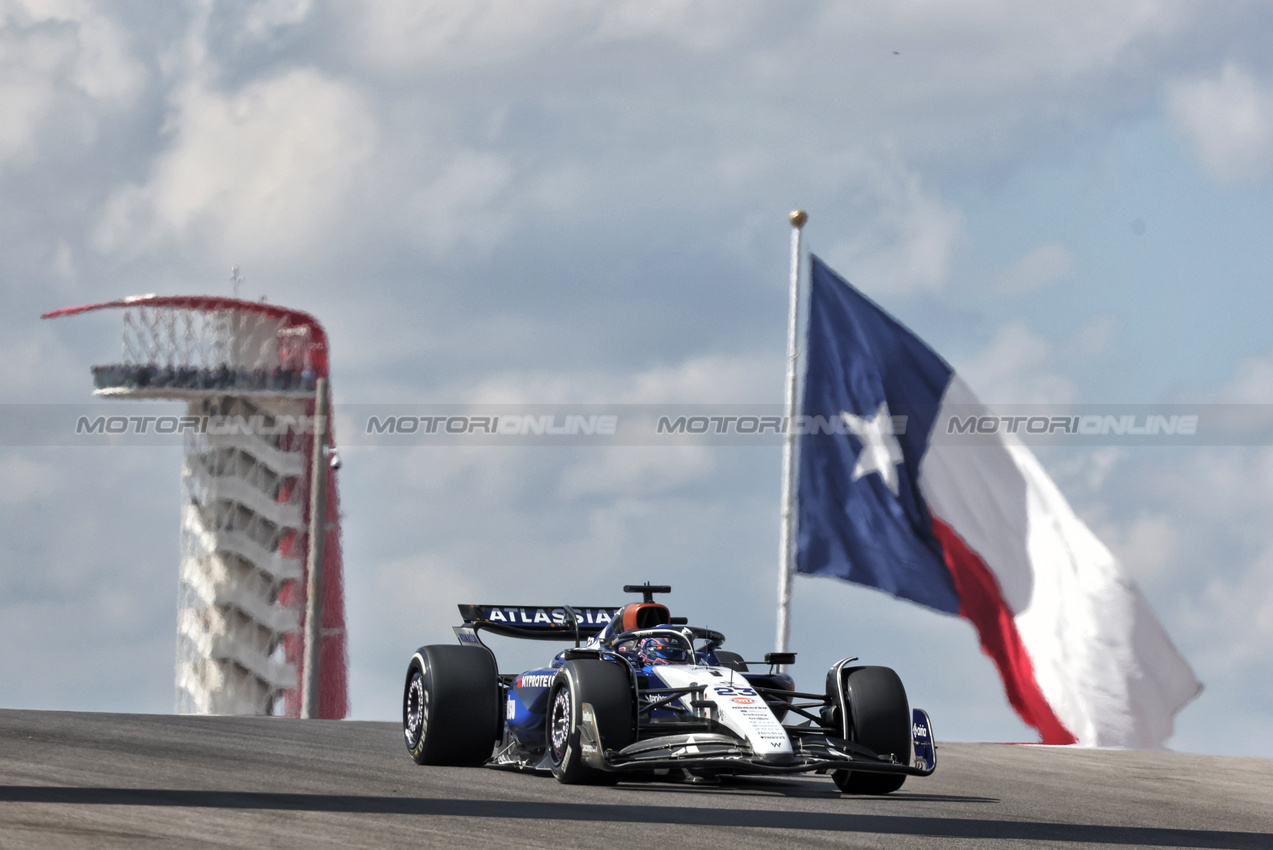 GP USA, Alexander Albon (THA) Atlassian Williams Racing FW47.

17.10.2025. Formula 1 World Championship, Rd 19, United States Grand Prix, Austin, Texas, USA, Sprint Qualifiche Day

- www.xpbimages.com, EMail: requests@xpbimages.com © Copyright: Bearne / XPB Images