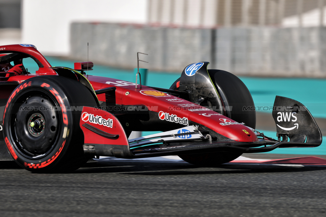 TEST ABU DHABI, Charles Leclerc (MON) Ferrari SF-25 - front wing.
09.12.2025. Formula 1 Testing, Yas Marina Circuit, Abu Dhabi, Tuesday.
- www.xpbimages.com, EMail: requests@xpbimages.com © Copyright: Moy / XPB Images