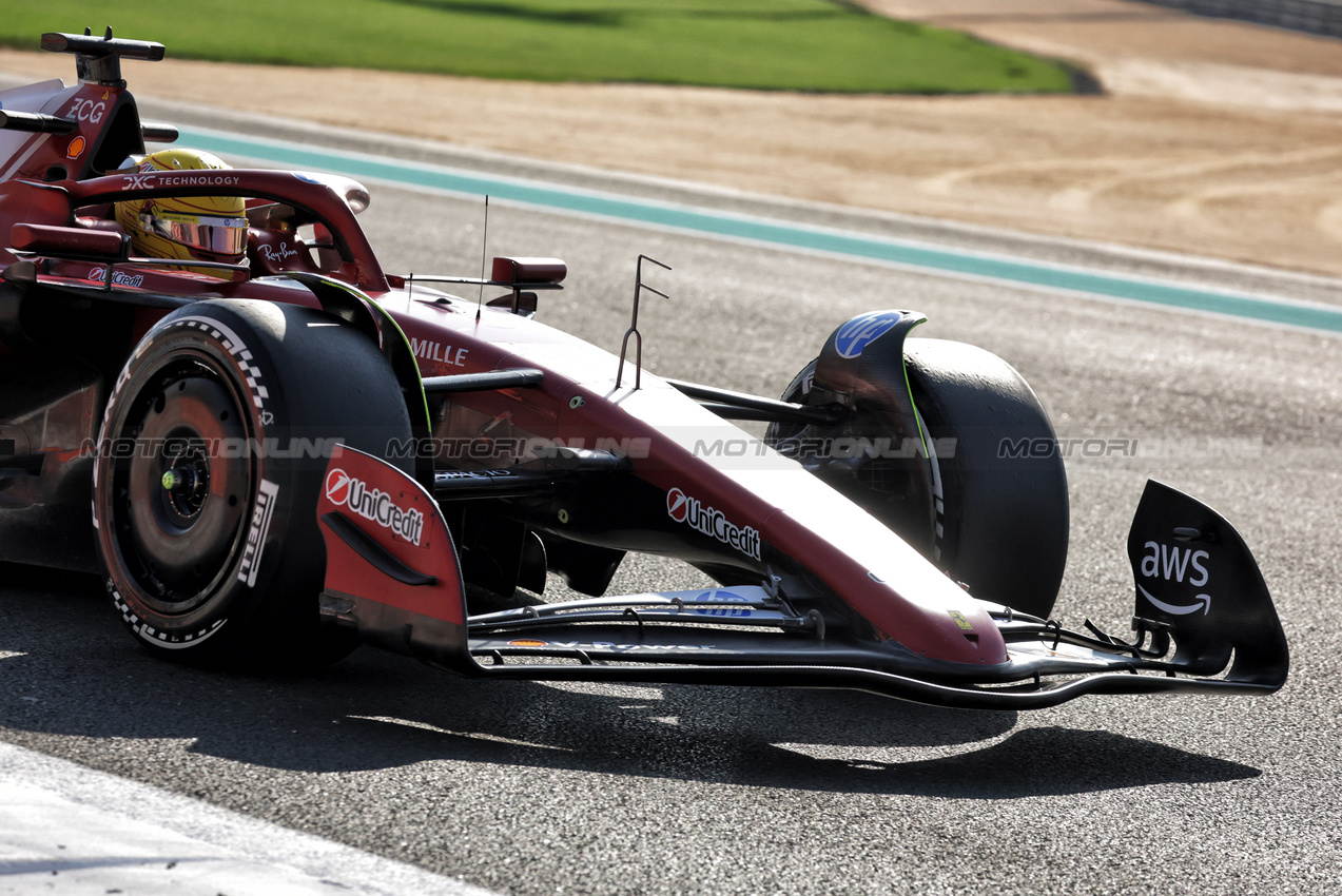 TEST ABU DHABI, Lewis Hamilton (GBR) Ferrari SF-25 - front wing.
09.12.2025. Formula 1 Testing, Yas Marina Circuit, Abu Dhabi, Tuesday.
- www.xpbimages.com, EMail: requests@xpbimages.com © Copyright: Moy / XPB Images