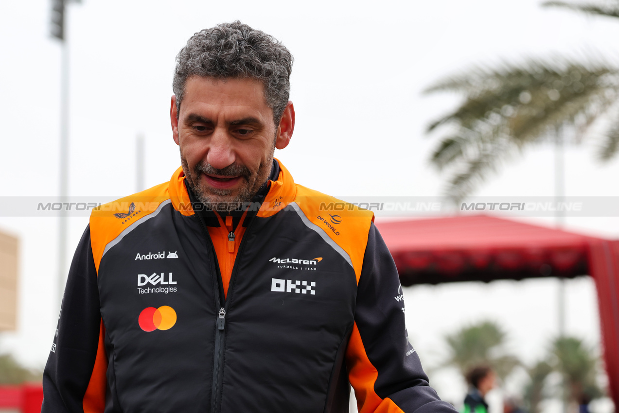 TEST BAHRAIN, Andrea Stella (ITA) McLaren Team Principal.

27.02.2025. Formula 1 Testing, Sakhir, Bahrain, Day Two.

- www.xpbimages.com, EMail: requests@xpbimages.com © Copyright: Batchelor / XPB Images