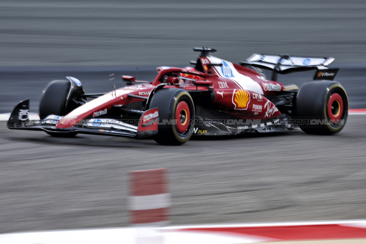 TEST BAHRAIN, Charles Leclerc (MON) Ferrari SF-25.

27.02.2025. Formula 1 Testing, Sakhir, Bahrain, Day Two.

- www.xpbimages.com, EMail: requests@xpbimages.com © Copyright: Bearne / XPB Images