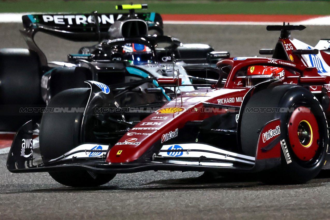 TEST BAHRAIN, Charles Leclerc (FRA), Ferrari, Andrea Kimi Antonelli (ITA), Mercedes AMG F1 
27.02.2025. Formula 1 Testing, Sakhir, Bahrain, Day Two.
- www.xpbimages.com, EMail: requests@xpbimages.com © Copyright: Charniaux / XPB Images