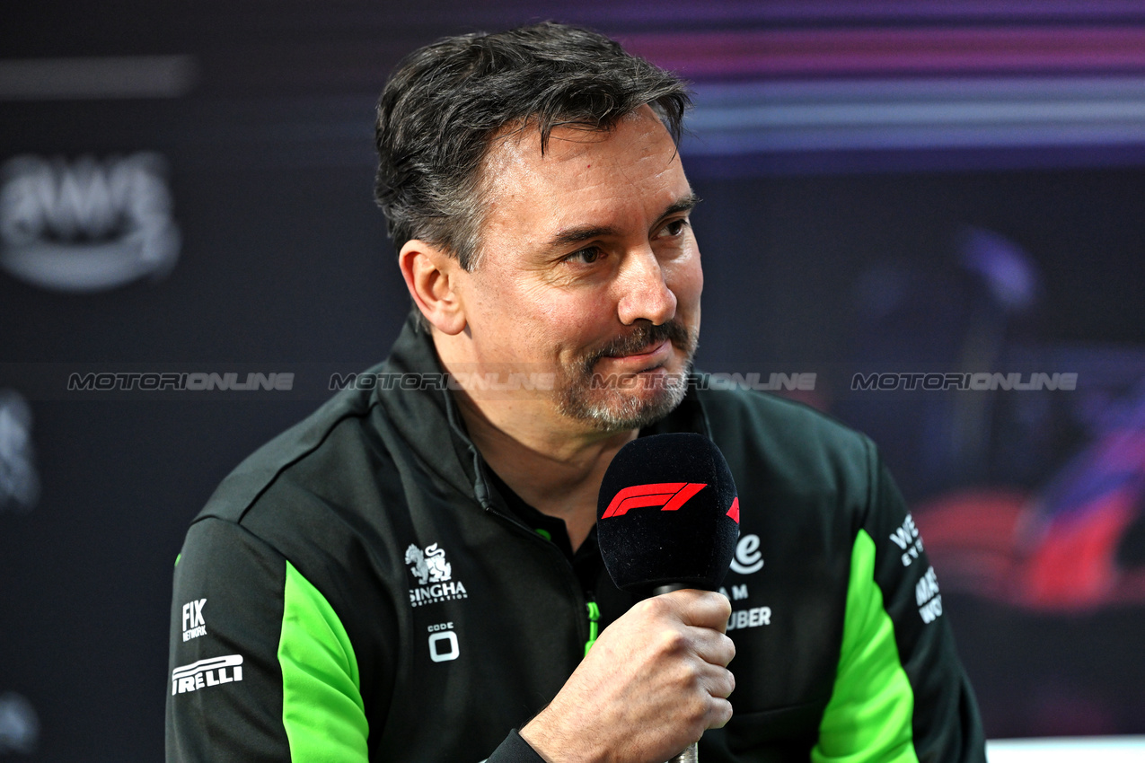 TEST BAHRAIN, James Key (GBR) Sauber Technical Director in the FIA Press Conference.

26.02.2025. Formula 1 Testing, Sakhir, Bahrain, Day One.

- www.xpbimages.com, EMail: requests@xpbimages.com © Copyright: Price / XPB Images