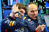 TEST BAHRAIN, (L to R): Max Verstappen (NLD) Red Bull Racing with Gianpiero Lambiase (ITA) Red Bull Racing Head of Racing.

26.02.2025. Formula 1 Testing, Sakhir, Bahrain, Day One.

- www.xpbimages.com, EMail: requests@xpbimages.com © Copyright: Batchelor / XPB Images