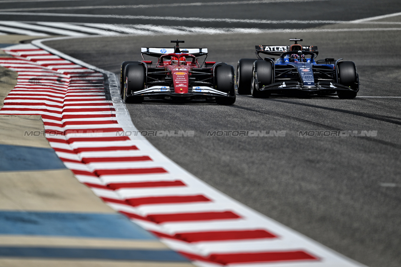 TEST BAHRAIN, (L to R): Charles Leclerc (MON) Ferrari SF-25 e Alexander Albon (THA) Atlassian Williams Racing FW47.

28.02.2025. Formula 1 Testing, Sakhir, Bahrain, Day Three.

- www.xpbimages.com, EMail: requests@xpbimages.com © Copyright: Price / XPB Images