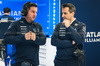 TEST BAHRAIN, (L to R): Ben Howard (GBR) Atlassian Williams Racing Chief Mechanic with Dave Robson (GBR) Atlassian Williams Racing Head of Vehicle Performance.

28.02.2025. Formula 1 Testing, Sakhir, Bahrain, Day Three.

- www.xpbimages.com, EMail: requests@xpbimages.com © Copyright: Bearne / XPB Images