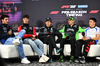 TEST BAHRAIN, (L to R): Carlos Sainz (ESP) Atlassian Williams Racing; Oliver Bearman (GBR) Haas F1 Team; Andrea Kimi Antonelli (ITA) Mercedes AMG F1; Gabriel Bortoleto (BRA) Sauber; e Isack Hadjar (FRA) Racing Bulls, in the FIA Press Conference.

28.02.2025. Formula 1 Testing, Sakhir, Bahrain, Day Three.

- www.xpbimages.com, EMail: requests@xpbimages.com © Copyright: Price / XPB Images
