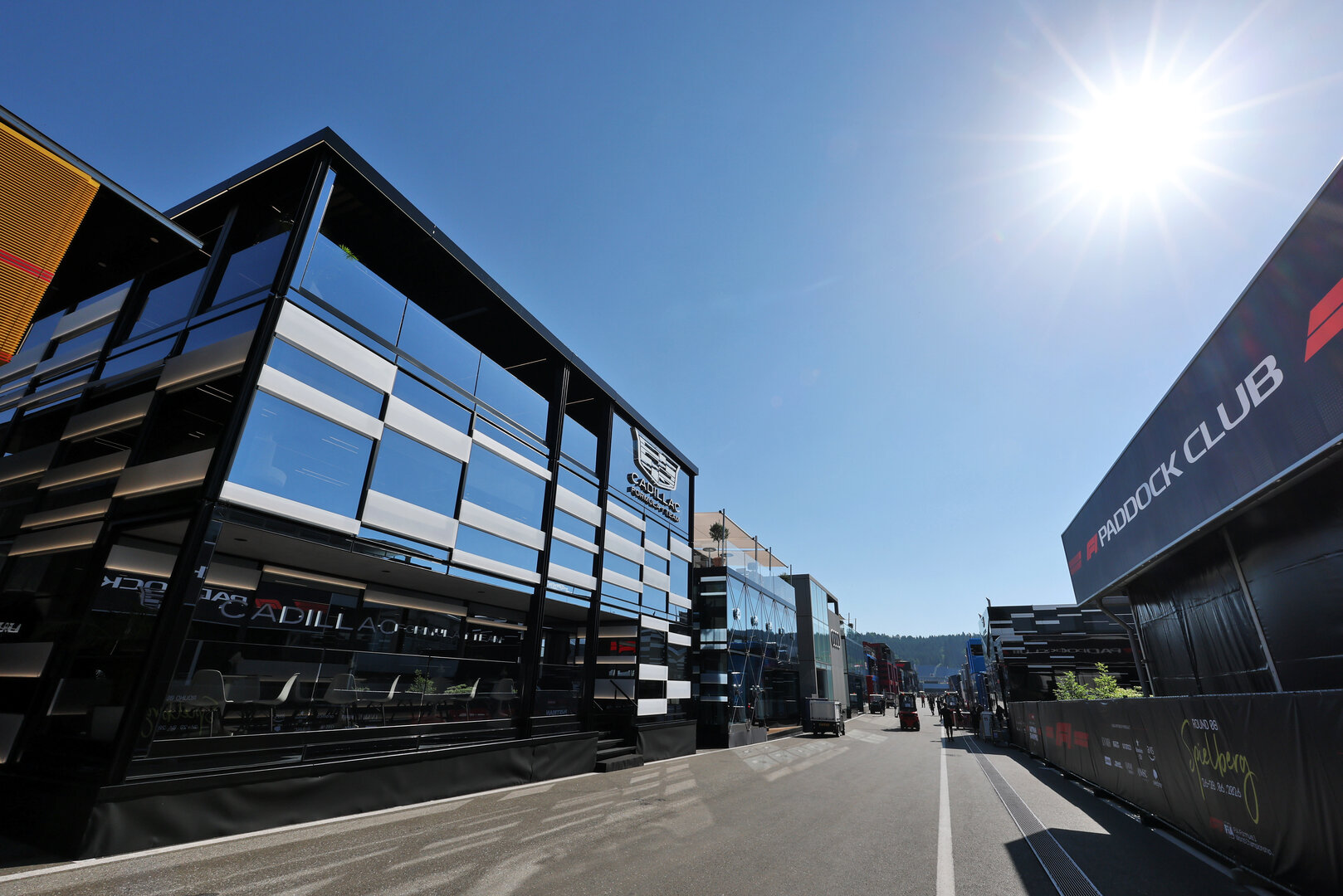 GP AUSTRIA, Cadillac Formula 1 Team motorhome.
25.06.2026. Formula 1 World Championship, Rd 8, Austrian Grand Prix, Spielberg, Austria, Preparation Day.
- www.xpbimages.com, EMail: requests@xpbimages.com © Copyright: Moy / XPB Images
