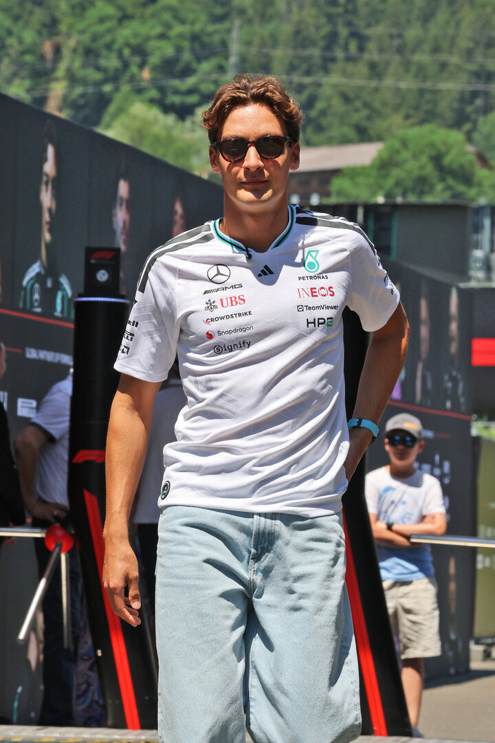GP AUSTRIA, George Russell (GBR) Mercedes AMG Formula One Team.
25.06.2026. Formula 1 World Championship, Rd 8, Austrian Grand Prix, Spielberg, Austria, Preparation Day.
- www.xpbimages.com, EMail: requests@xpbimages.com © Copyright: Moy / XPB Images