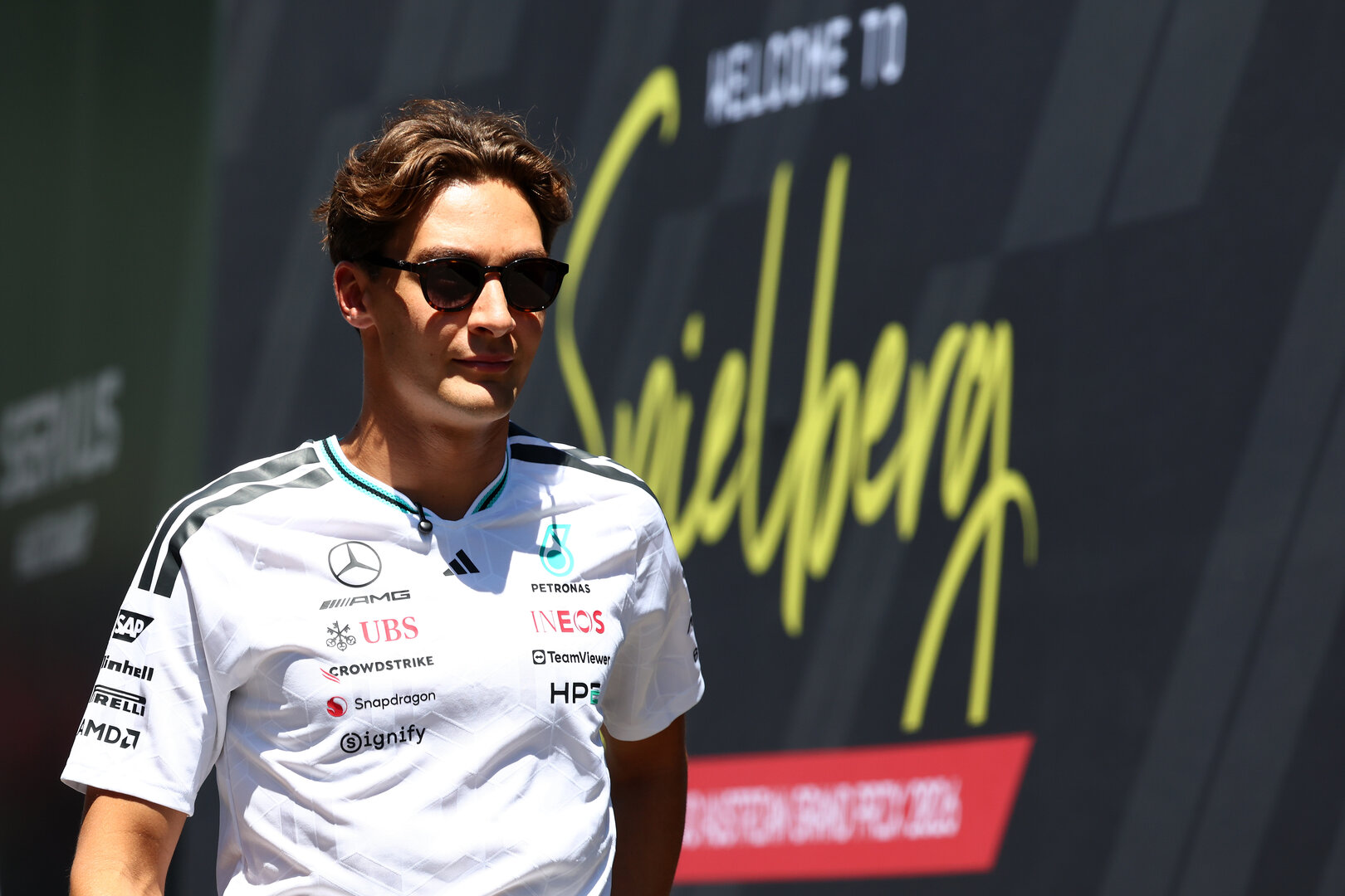 GP AUSTRIA, George Russell (GBR) Mercedes AMG Formula One Team.
25.06.2026. Formula 1 World Championship, Rd 8, Austrian Grand Prix, Spielberg, Austria, Preparation Day.
- www.xpbimages.com, EMail: requests@xpbimages.com © Copyright: Bearne / XPB Images