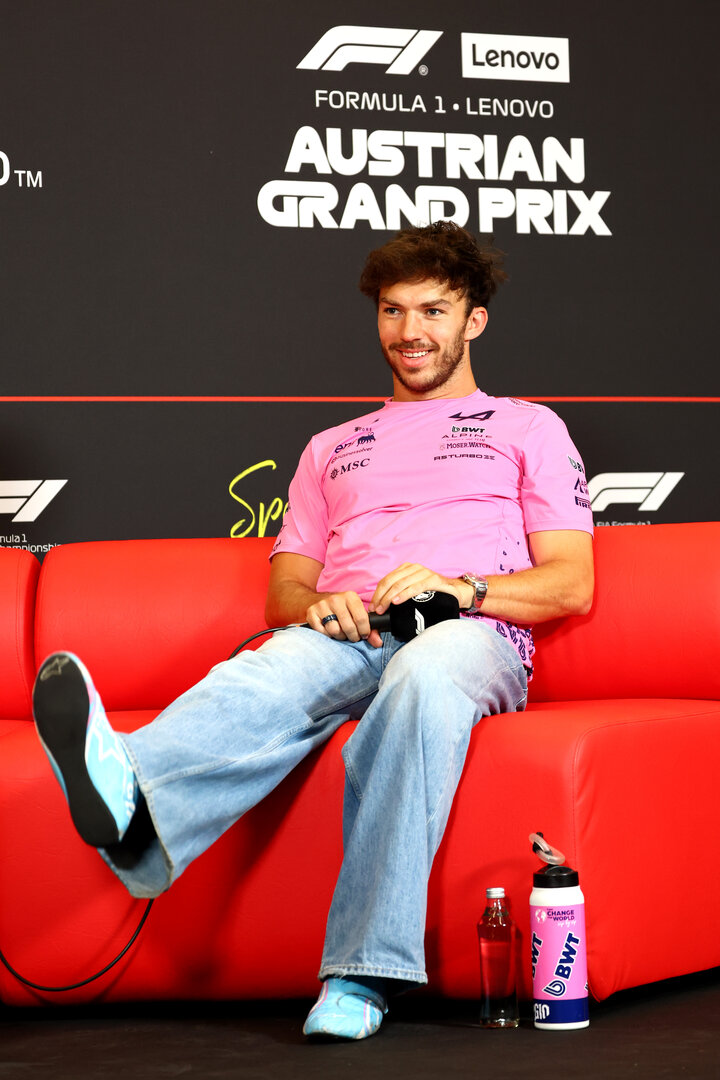 GP AUSTRIA, Pierre Gasly (FRA) Alpine F1 Team in the FIA Press Conference.
25.06.2026. Formula 1 World Championship, Rd 8, Austrian Grand Prix, Spielberg, Austria, Preparation Day.
- www.xpbimages.com, EMail: requests@xpbimages.com © Copyright: Bearne / XPB Images