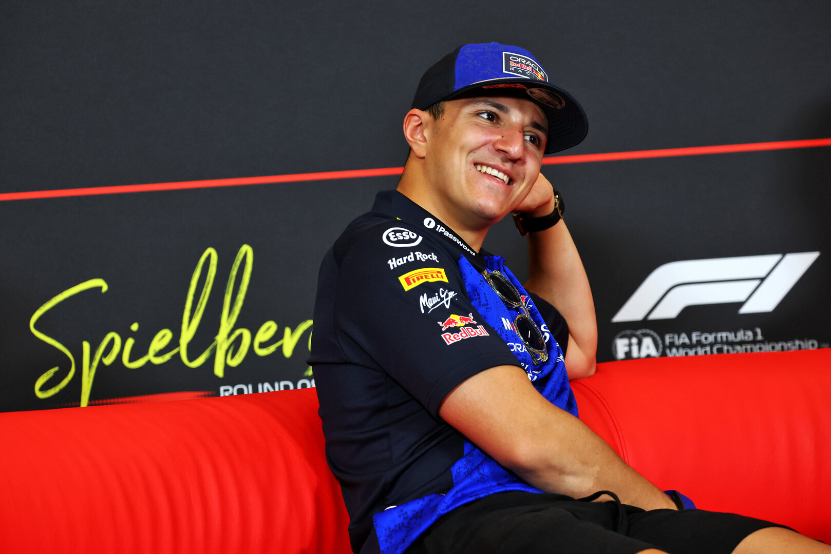 GP AUSTRIA, Isack Hadjar (FRA) Red Bull Racing in the FIA Press Conference.
25.06.2026. Formula 1 World Championship, Rd 8, Austrian Grand Prix, Spielberg, Austria, Preparation Day.
- www.xpbimages.com, EMail: requests@xpbimages.com © Copyright: Bearne / XPB Images