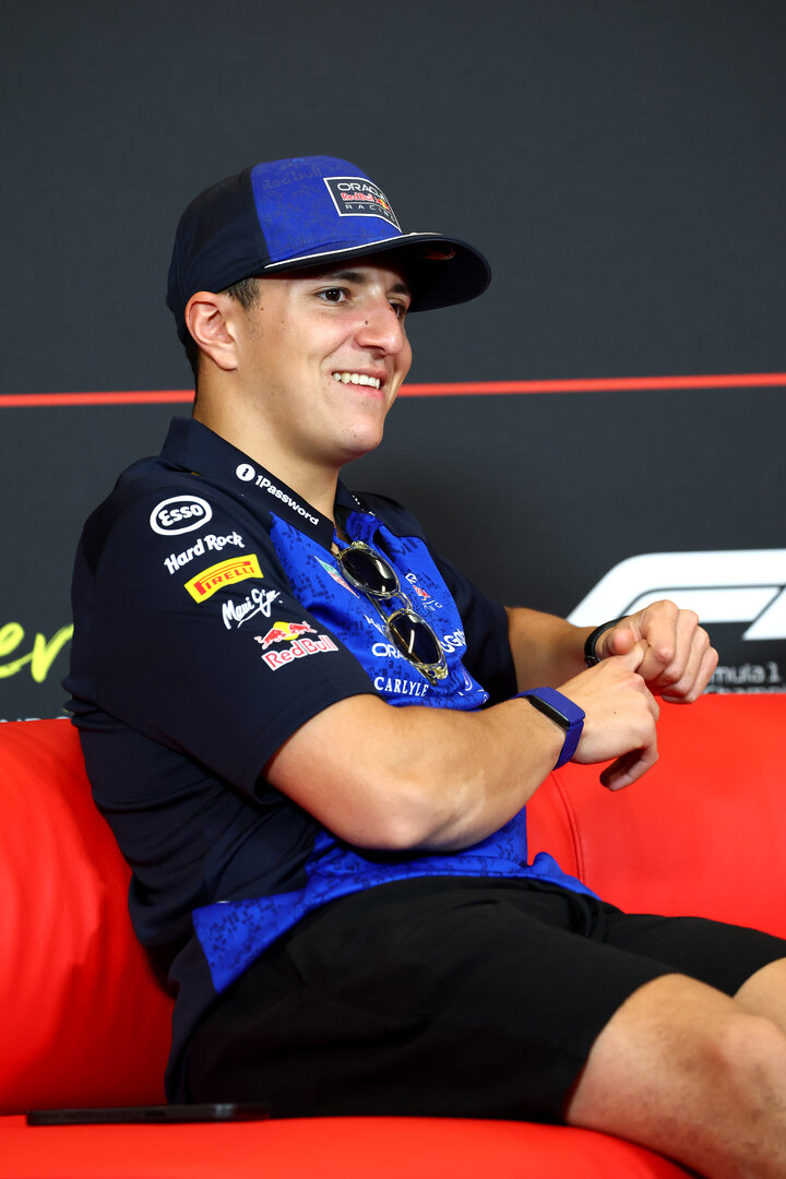 GP AUSTRIA, Isack Hadjar (FRA) Red Bull Racing in the FIA Press Conference.
25.06.2026. Formula 1 World Championship, Rd 8, Austrian Grand Prix, Spielberg, Austria, Preparation Day.
- www.xpbimages.com, EMail: requests@xpbimages.com © Copyright: Bearne / XPB Images