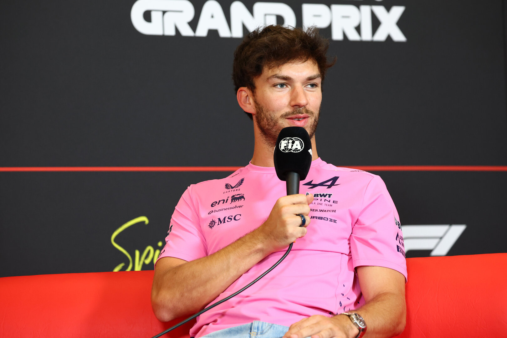 GP AUSTRIA, Pierre Gasly (FRA) Alpine F1 Team in the FIA Press Conference.
25.06.2026. Formula 1 World Championship, Rd 8, Austrian Grand Prix, Spielberg, Austria, Preparation Day.
- www.xpbimages.com, EMail: requests@xpbimages.com © Copyright: Bearne / XPB Images